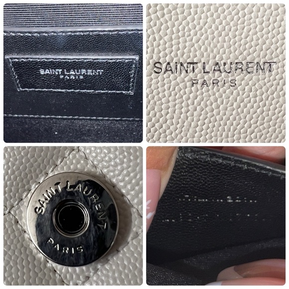 YSL Yves Saint Laurent Envelope Quilted Grain Shoulder Bag Crossbody Purse - Picture 8 of 8